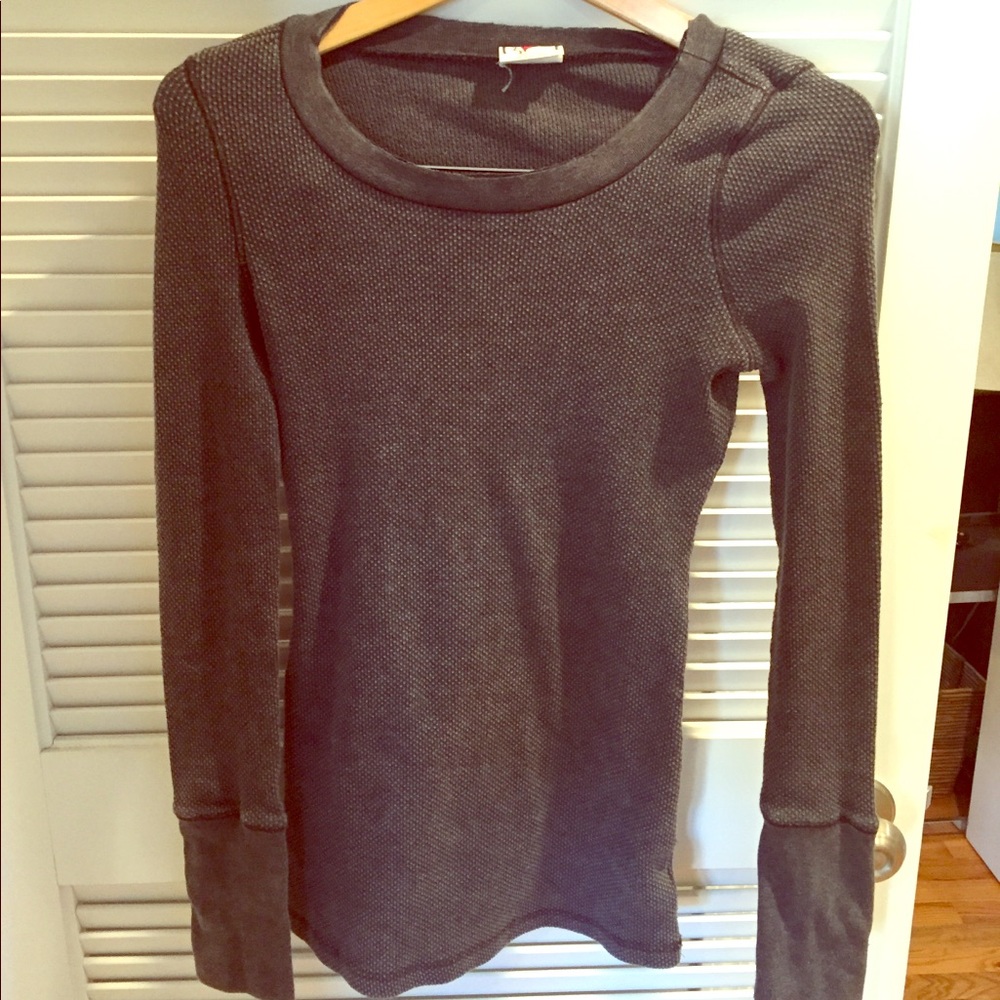 Free People, metal embellished gray thermal